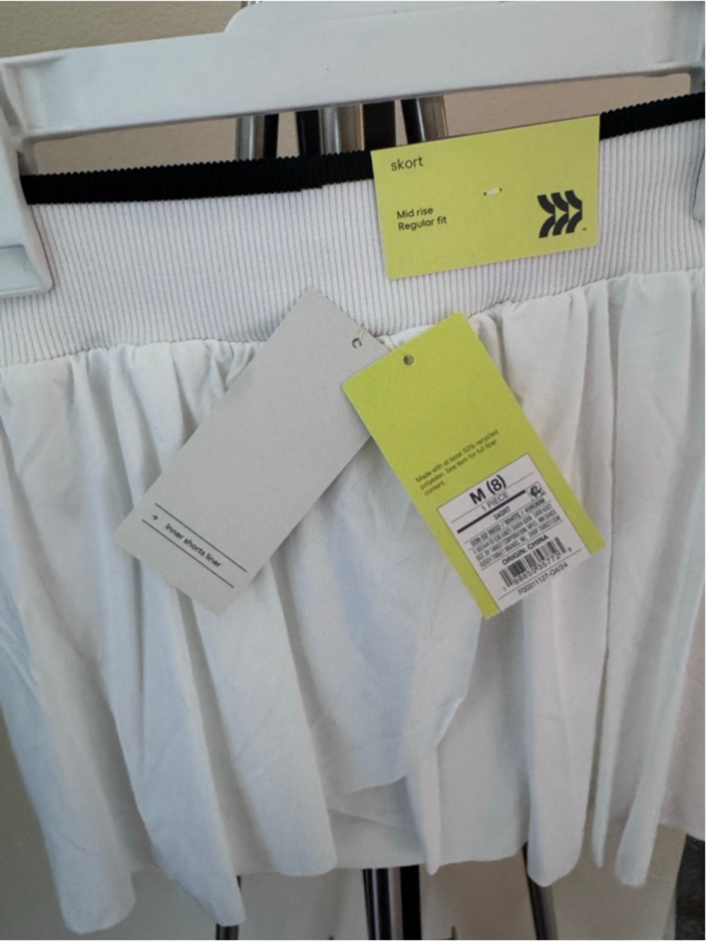 All in Motion White Black Mid Rise Skort Women's - Picture 2 of 4